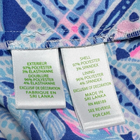 Lilly Pulitzer Blanca Romper Zanzibar Blue Short Sleeve - Picture 7 of 10